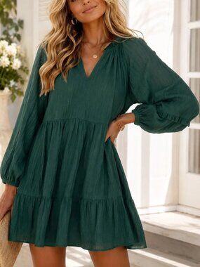 NWT Anthropologie Mare Mare Anne Tiered Tunic Dress Green M